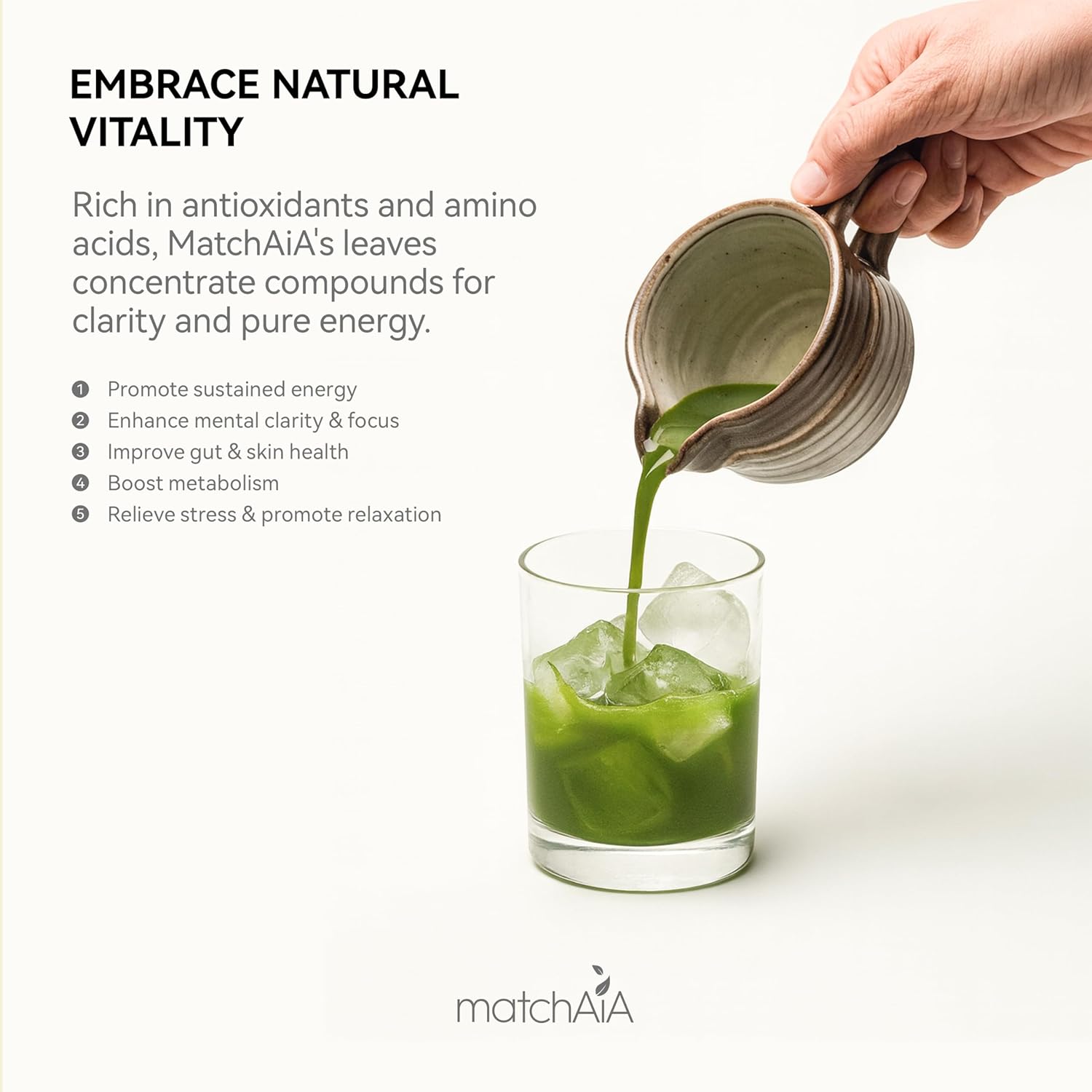 MatchAiA Organic Matcha Green Tea Powder - Premium Culinary Grade, USDA Certified, 100% Pure - Perfect for Lattes, Smoothies, Desserts and Baking - Sugar Free, Gluten Free (150g / 5.3oz Pouch) - Image 7