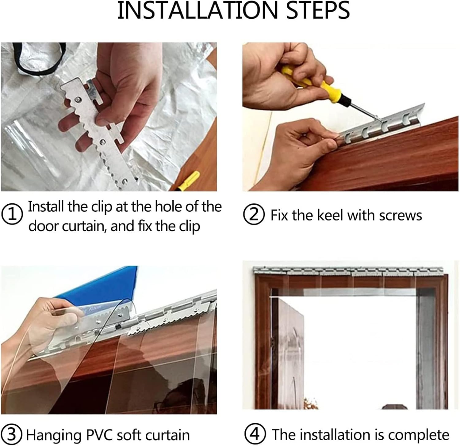 Customizable PVC Plastic Strip Curtain Door Kit, Vinyl Strips 1.5/1.9/2.1mm Thick, Overlap 3cm, Ideal for Commercial Entry & Freezer Warehouse Doors