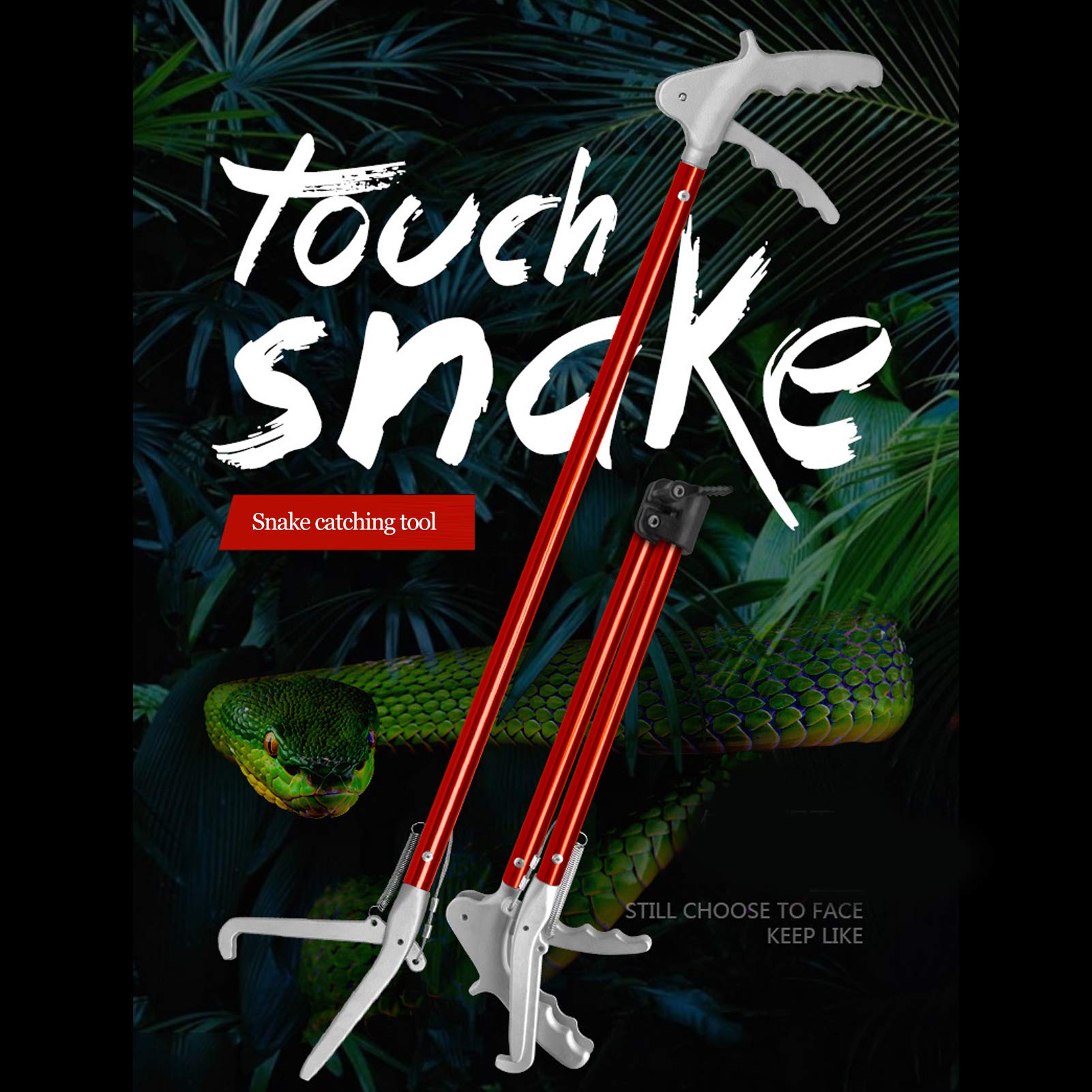 Outil de Préhension de Serpent de 70 Cm/27,56 Pouces, Pinces à Serpent en Alliage D'aluminium, Pince à Serpent Pliable, Pince à Reptiles, Attrape-Serpent Professionnel