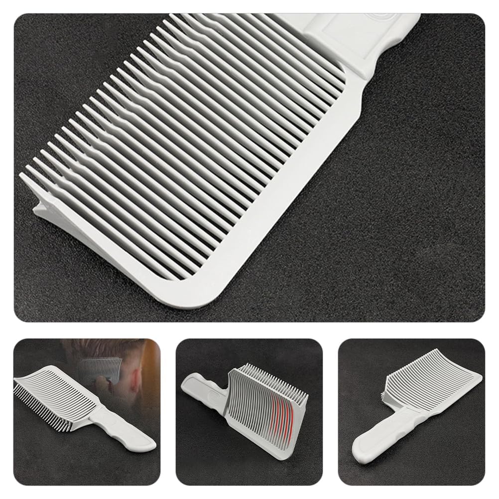 Beavorty Barber Comb for Fading and Blending Tapered Haircutting Comb for Men Curved Styling Tool for Salon and Home Use 7.8 Inch Flat Top Hair Cutter