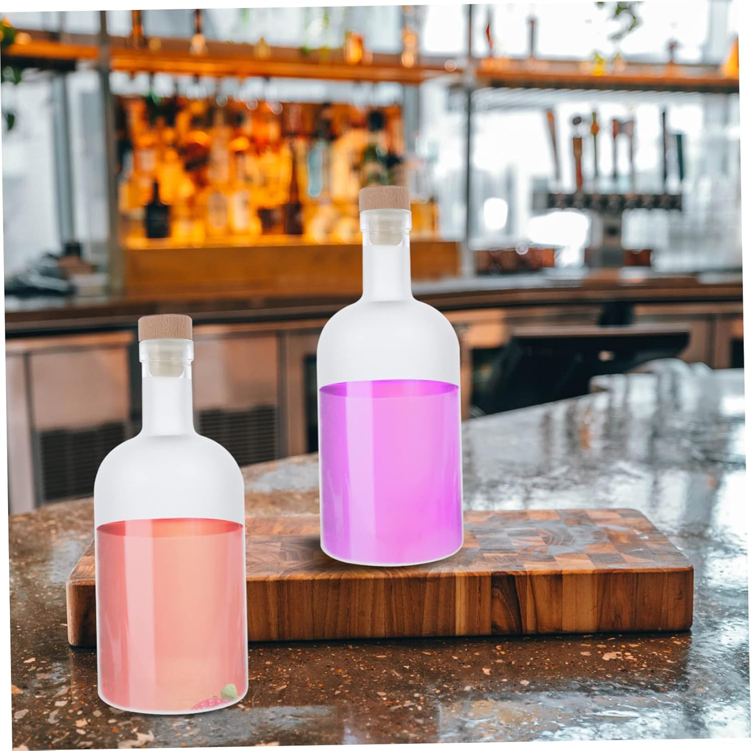 CANIGHT 2pcs Sealed Wine Bottles for Homemade Fruit Wine Frosted Brewing Bottle Cork for Parties Family Gatherings and Picnics
