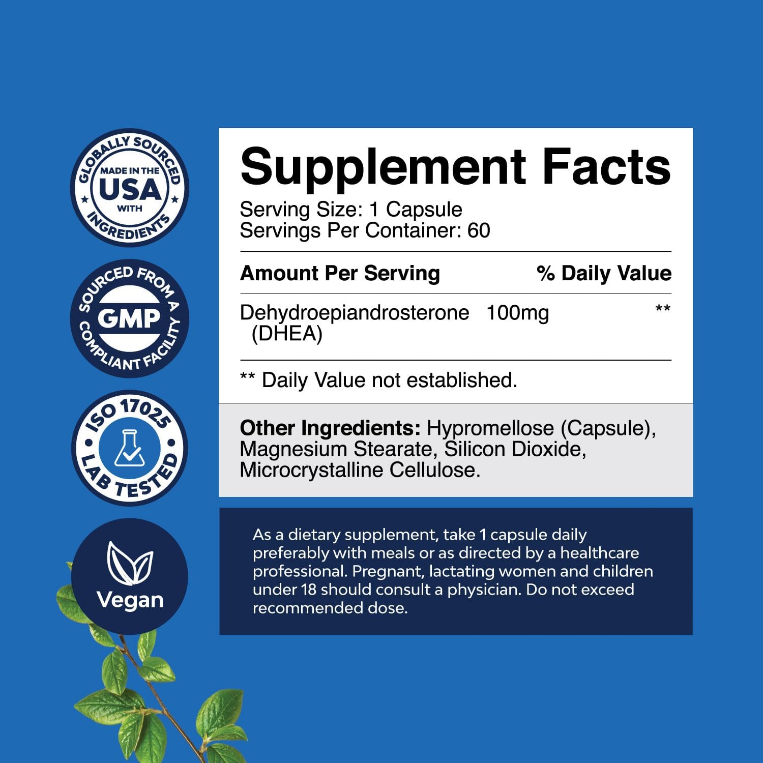 Bundle of Advanced Nootropics Brain Support Supplement with Memory & Focus Vitamins and DHEA Supplement for Hormone Balance, Improves Mood Stability, Brain Function, Immune System, Energy & Fertility