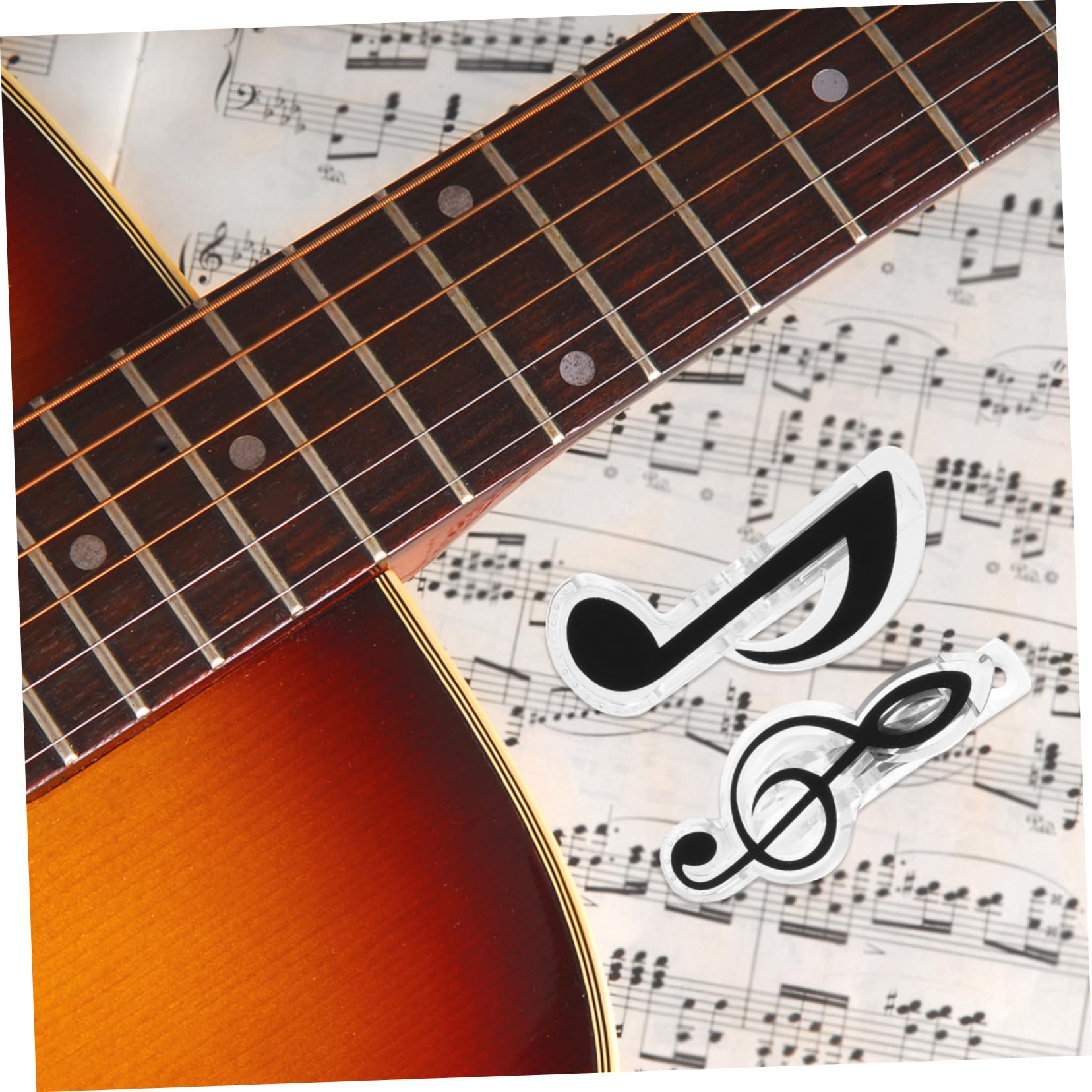 BESTonZON 20 Stück Notenklammern aus Abs Kleine Musik Seitenhalter Stabile Notenbuch Clips für Klaviernoten und Musikinstrumentenzubehör