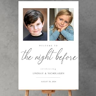 The Night Before Rehearsal Dinner Signs, Kids Photo Rehearsal Dinner Signs For Easel, Minimalist Rehearsal Dinner Welcome Sign, Rehearsal Dinner Sign, Rehearsal Dinner Ideas