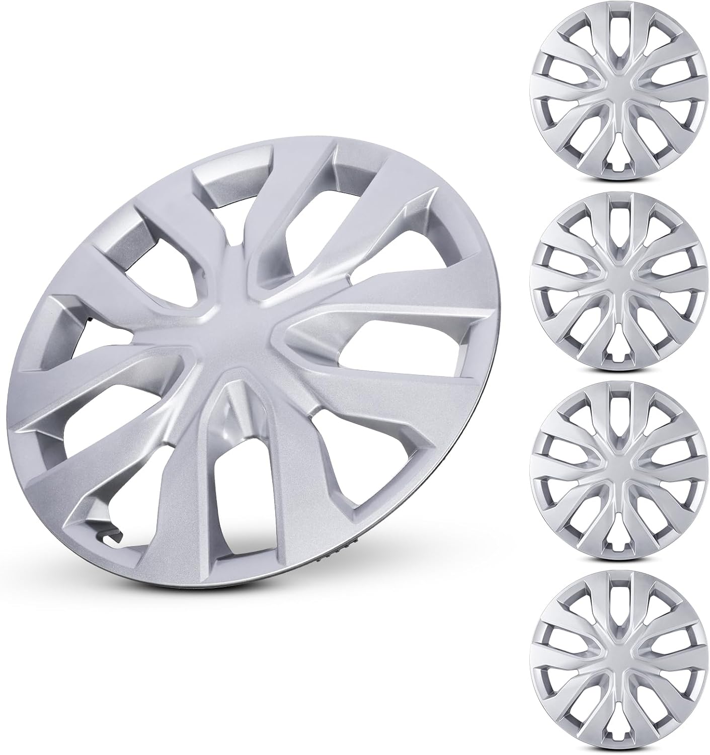 17" Hubcaps for 2014-2020 Nisssan Rogue Compatible with Steel Wheels Snap-On Installation Set of 4 ABS+PC Material 17-Inch Full Rim Covers for Nissan Lacquer, 40315-4BA0B