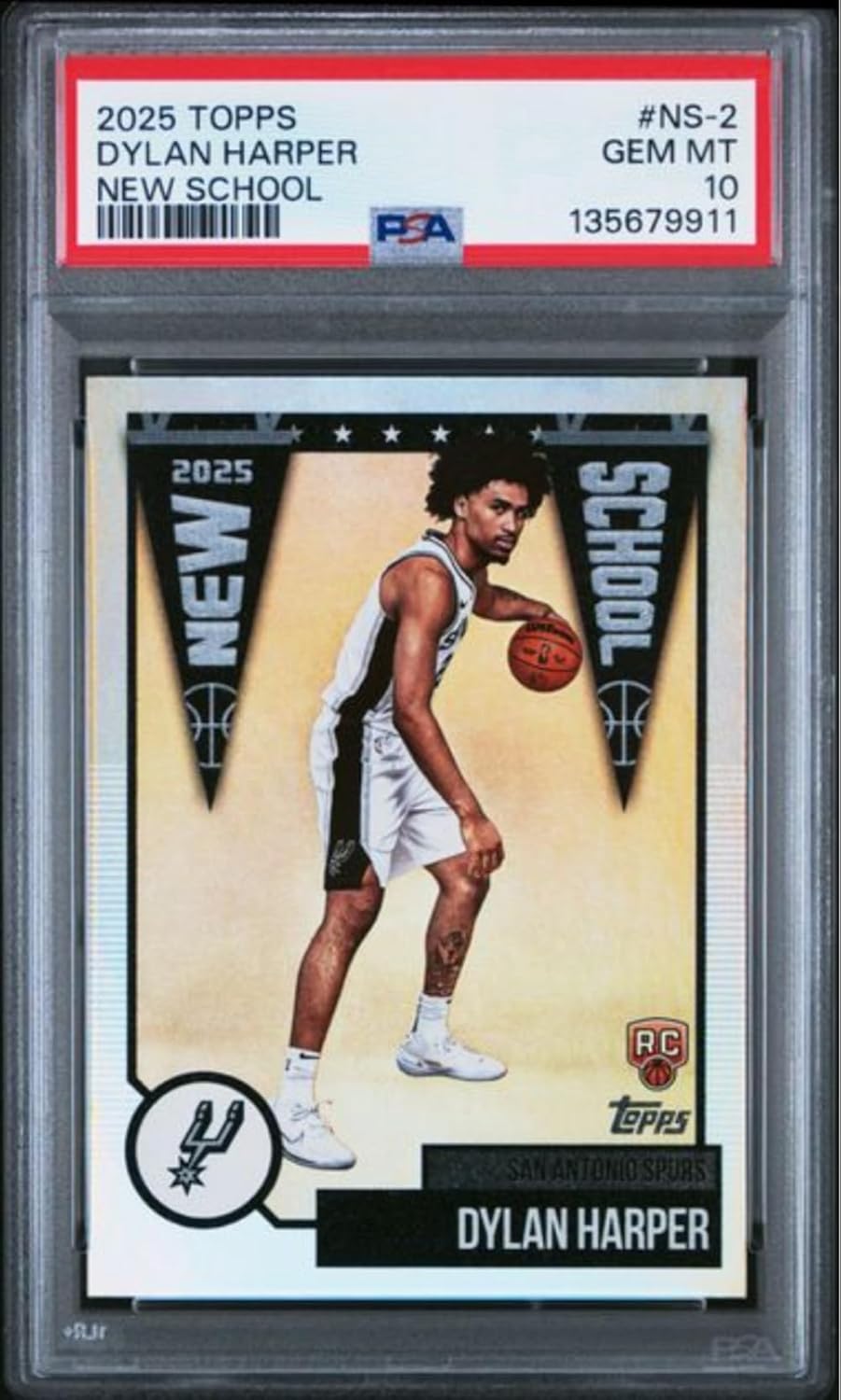 Graded 2025 Topps Dylan Harper #NS2 New School Rookie RC Basketball Card PSA 10 Gem Mint