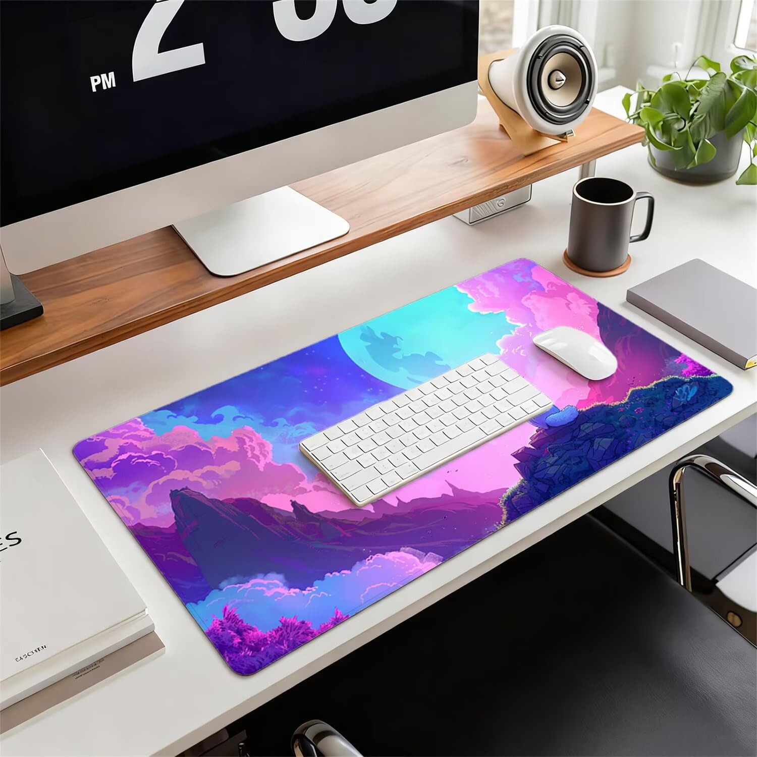 Podkładka pod mysz XXL różowa 900 x 400 x 3 mm antypoślizgowa gumowa podkładka pod mysz dla graczy zwierzę dokładna kompatybilna z wszystkimi myszami, miękka powłoka wodoodporna ochrona na biurko do