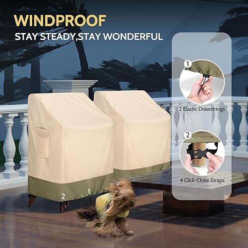 Miniatura 80 de COSFLY Fundas impermeables para muebles de patio, fundas para sillas de exterior resistentes, se adaptan a hasta 35 pulgadas de ancho x 38 pulgadas