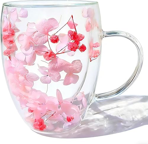 NBHUZEHUA - Juego de tazas de café de vidrio de doble pared con aislamiento, tazas de espresso transparentes para capuchino, té, café con leche,