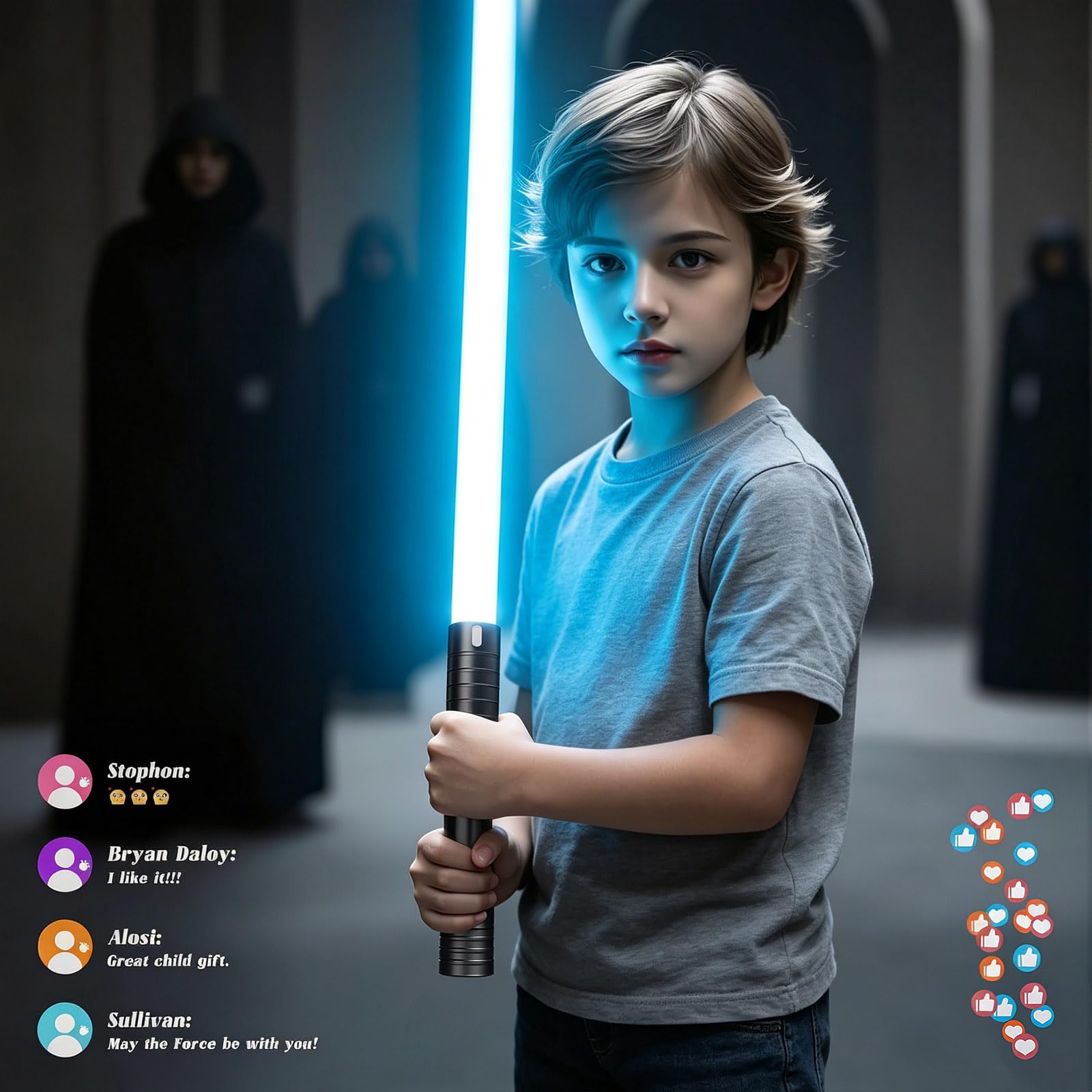Laserschwert Kinder, 2-in-1 Lichtschwert mit 15 Farben, Duell Lightsaber mit 4 Modi und Sounds, USB-C Aufladbar Lichtschwerter, FX Laserschwert für Kinder Party, Geschenk, Cosplay (schwarz 2pc)