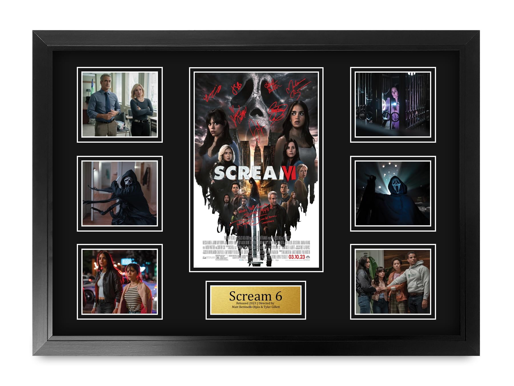 HWC Trading Scream 6 Gifts Printed Poster Signed Autograph Picture for Movie Memorabilia Fans - A2 Framed (ID-006563)
