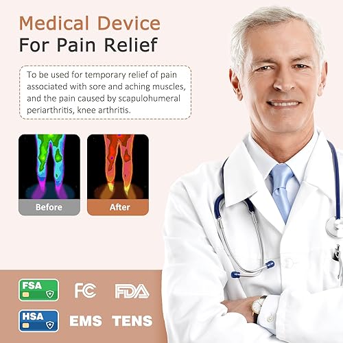 Miniatura 3 de KNQZE Foot Massager for Neuropathy, TENS + EMS Foot Stimulator for Circulation, 10 Modes + 20 Intensities, Wireless Remote, Neuropathy Pain Relief