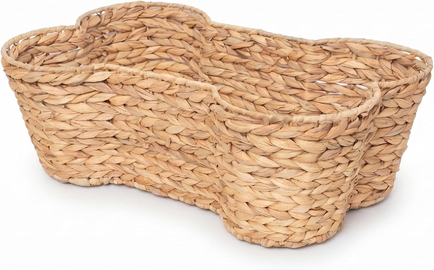 OtterPets Dog Toy Basket, Hyacinth Bone Shaped Dog Toy Bin, 23" x15”