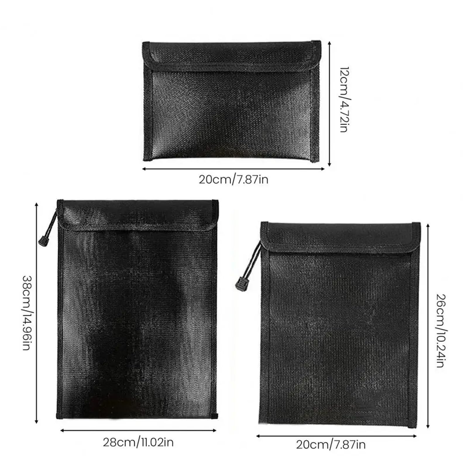 Bolsa organizadora de documentos con cremallera, ignífuga e impermeable, tamaño A4, 2 unidades para Pasaporte(Color1,L)