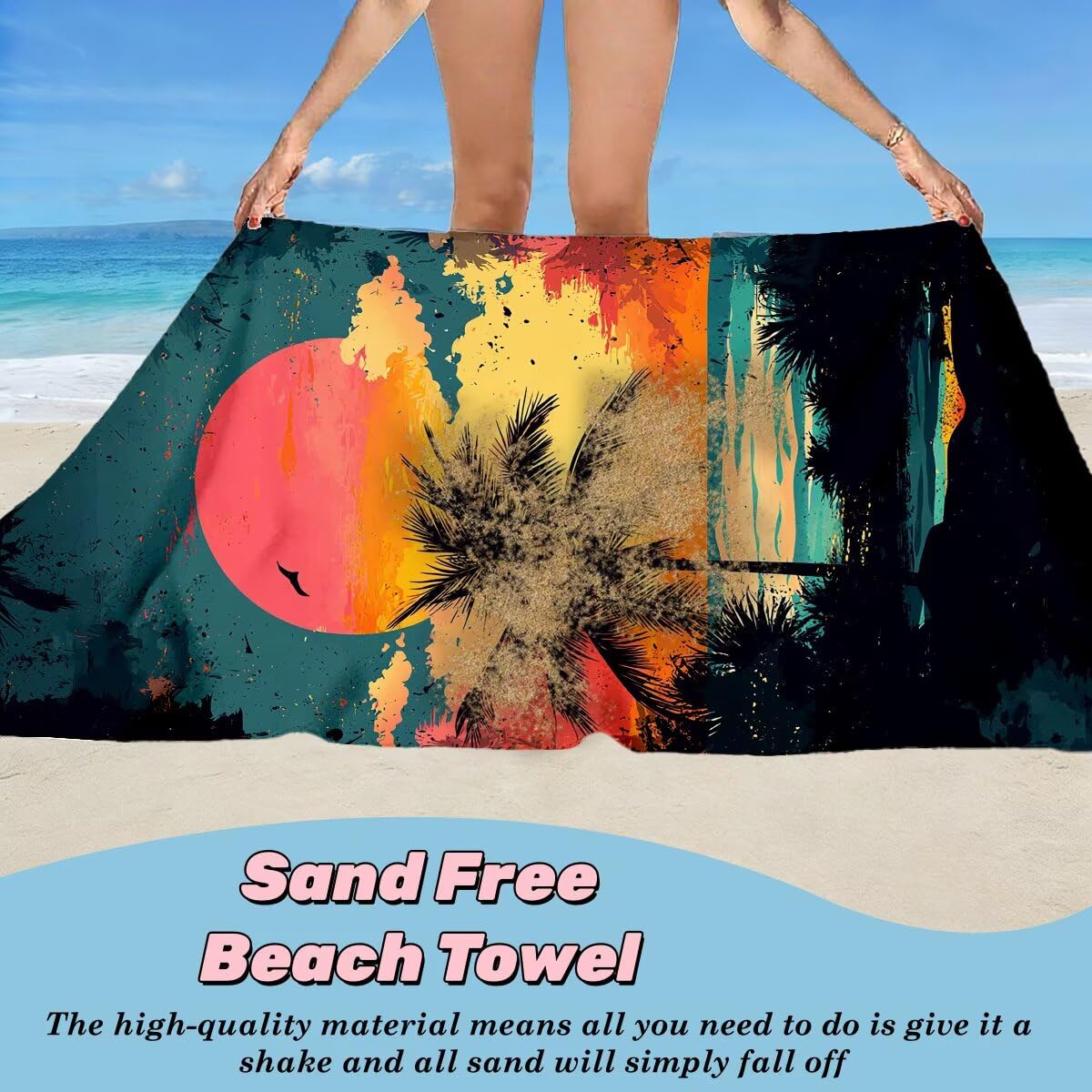 Telo Mare Grande 80x160 cm 2 Pezzi, Antisabbia Telo Mare Microfibra Paesaggio, Asciugatura Rapida Asciugamano Microfibra, Asciugamani Palestra Donna Uomo, Leggero Teli Doccia Accessori Viaggio -4620