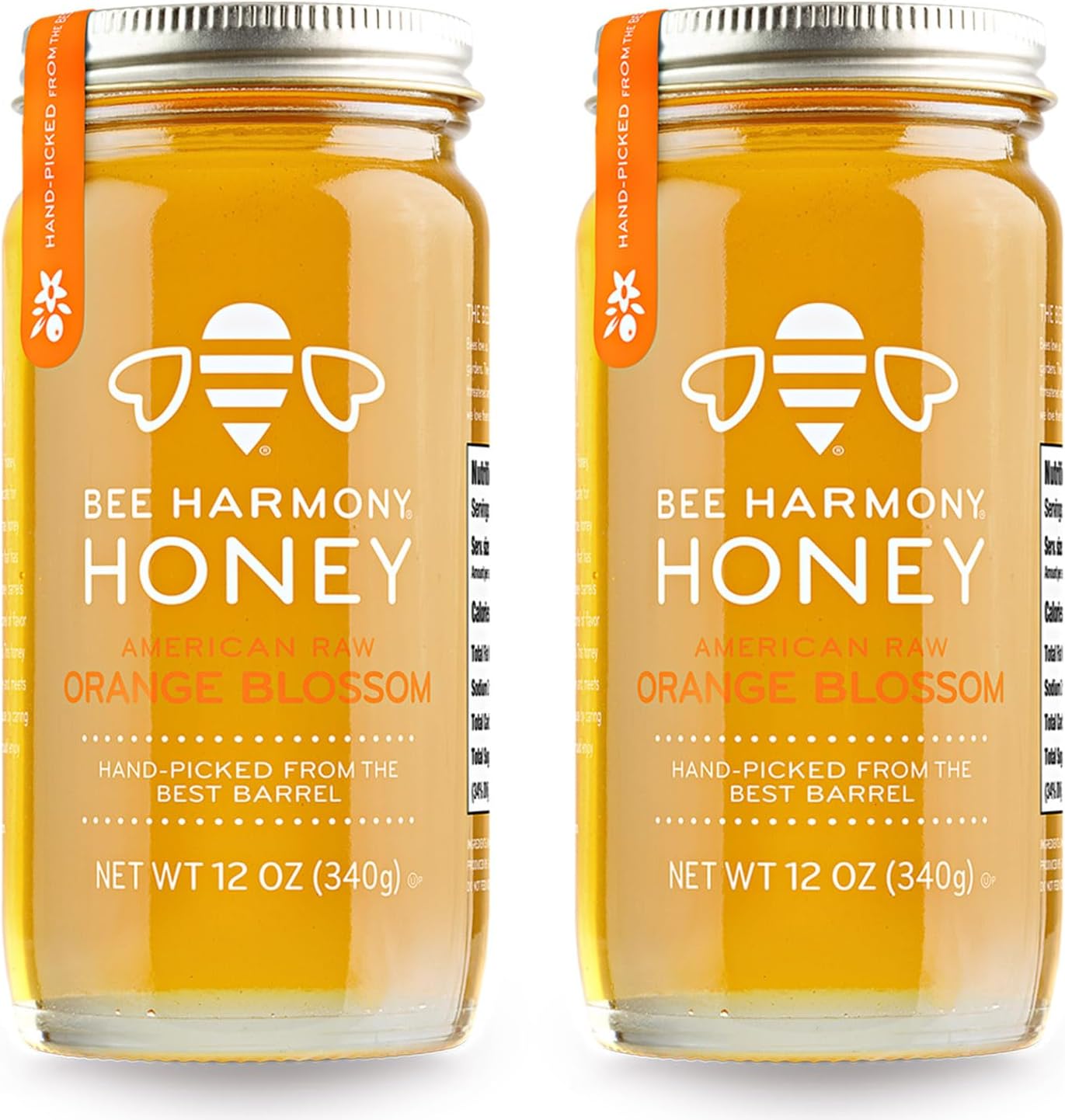Orange Blossom Raw Honey, 12 OZ (Pack of 2), from California