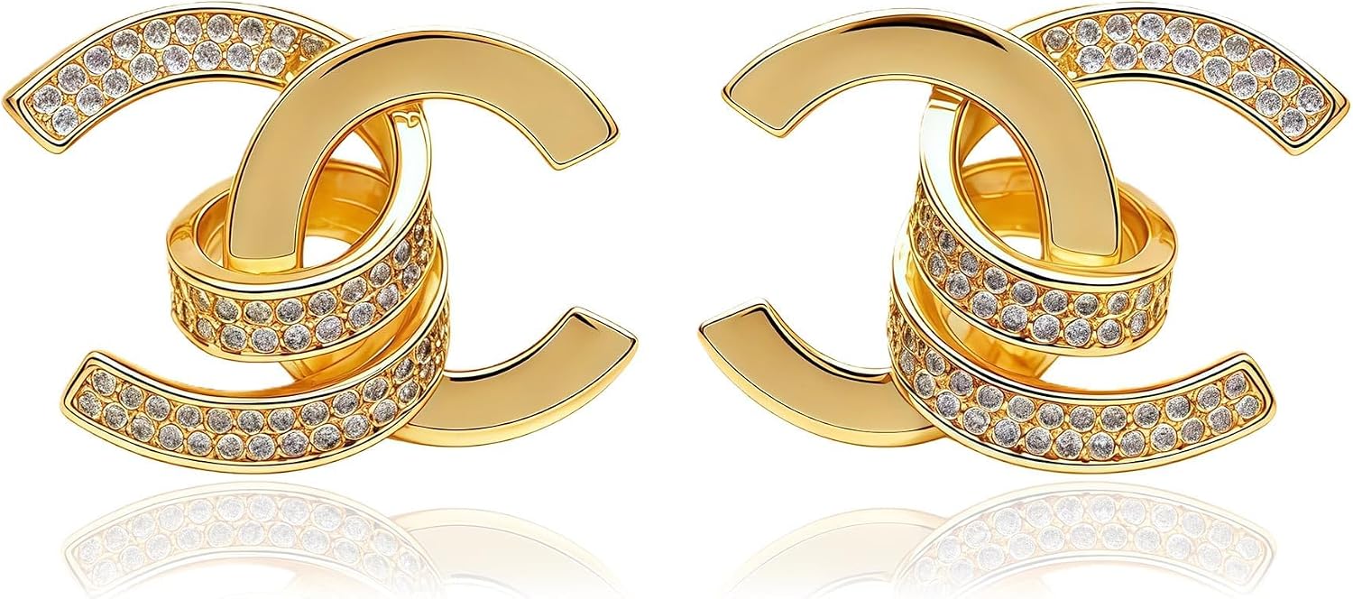 18K Gold Plated Stud Earrings for Women Hypoallergenic Jewelry Gift(with Gift Box)