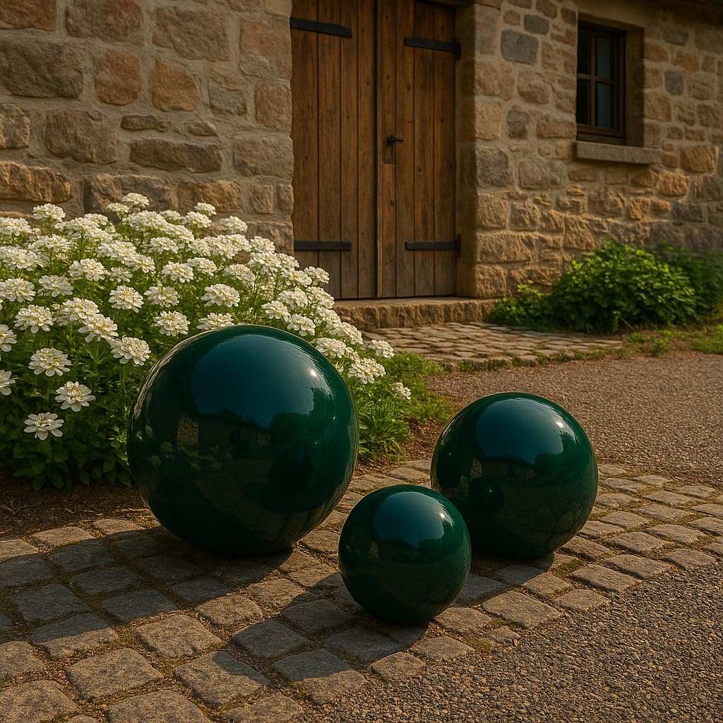 K&K Jardin bille en grès de Céramique, extérieur, Couleur : Vert, Diamètre 20 cm, freezeproof