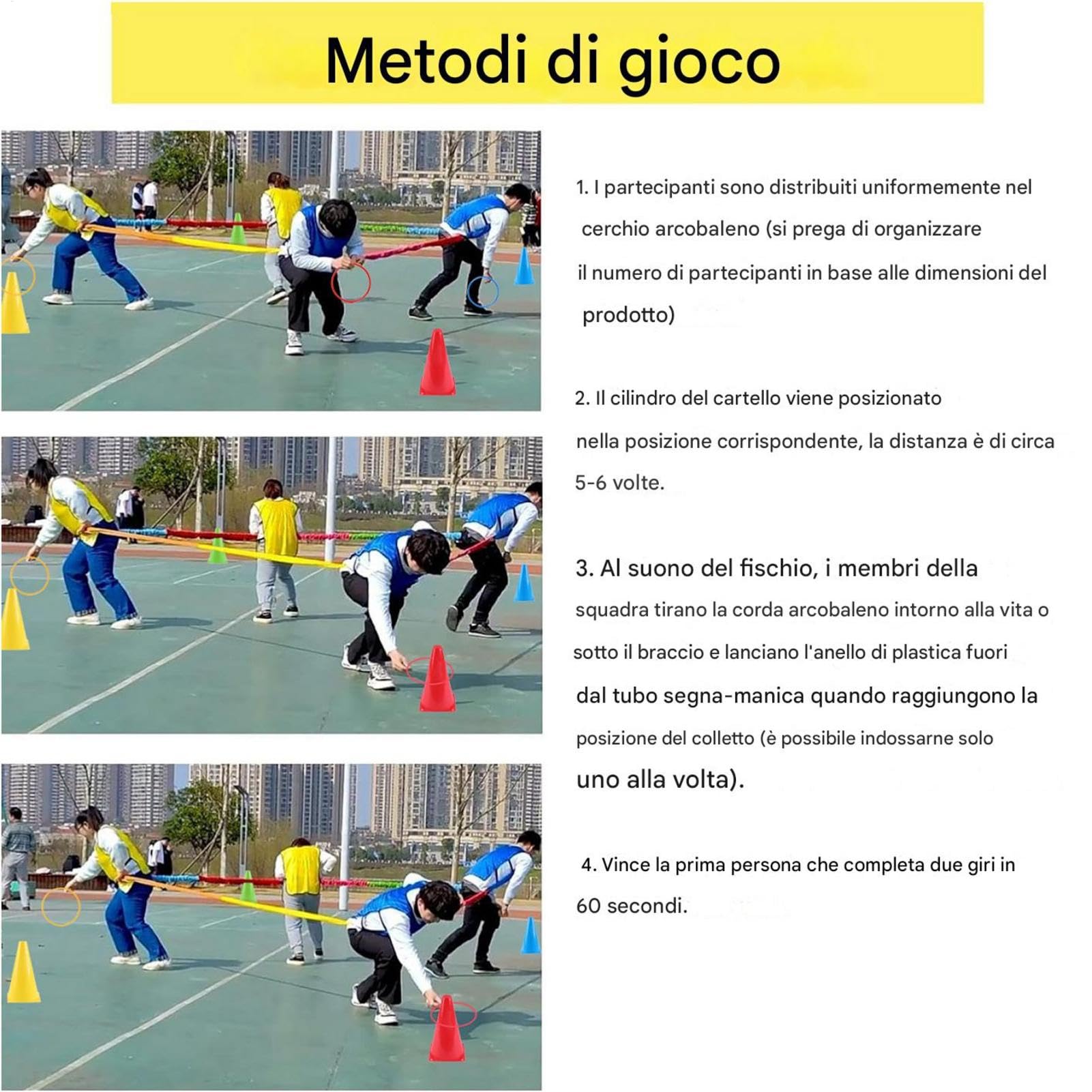 Elastica cooperativa elastica band, bande elastiche per bambini | Sports Elastic Band Game - Attività di gruppo motoria con secchio marcato per casa, scuola, parco, giardino