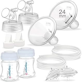 Maymom Pump Parts Compatible with Spectra S2 Accessories Spectra S1, Two-Piece Flange 24mm(Separable Shield and Connector) Not Original Spectra Pump Parts Spectra Flange Spectra Bottle Spectra Valve