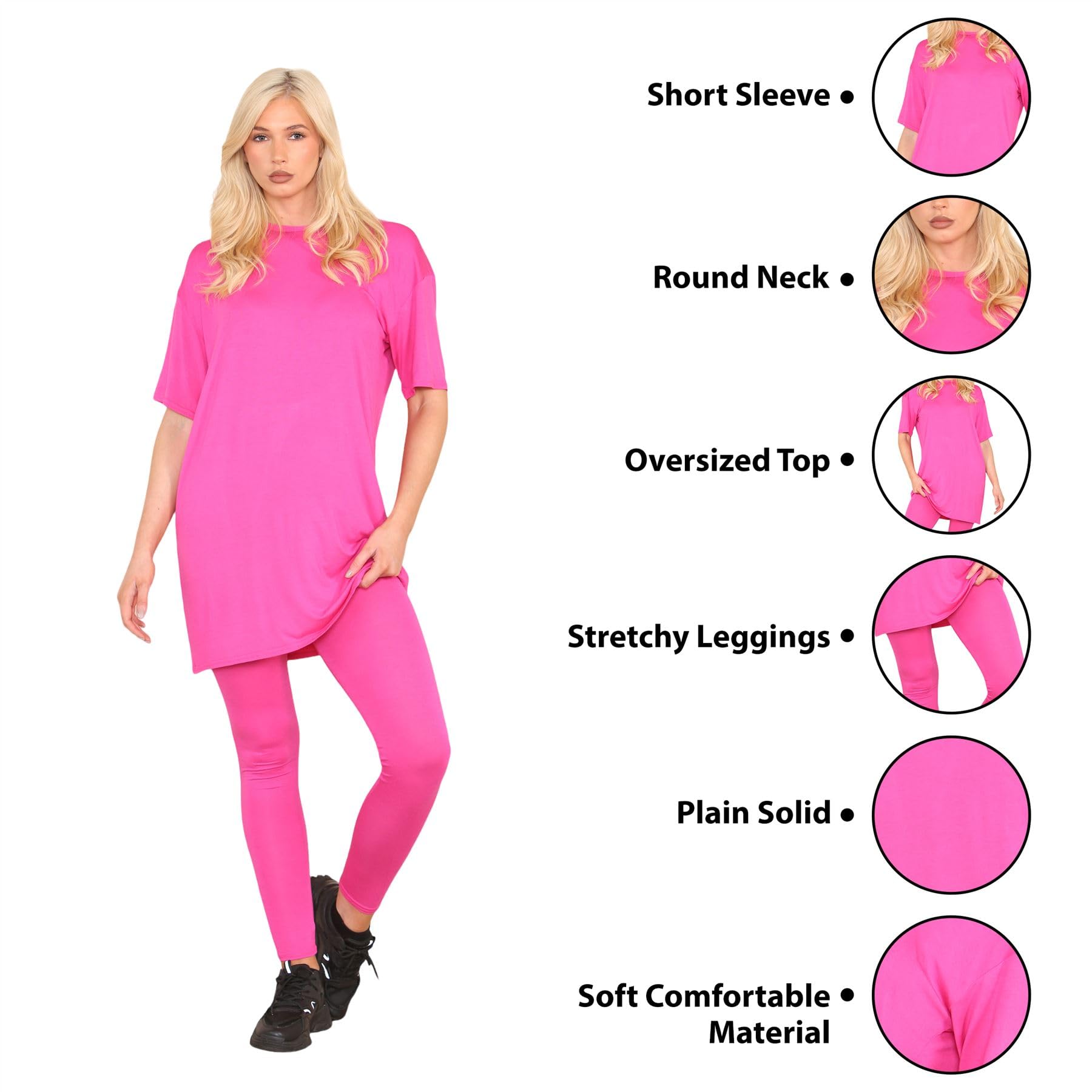 Set di leggings da donna in tinta unita, oversize Ciliegia Medium