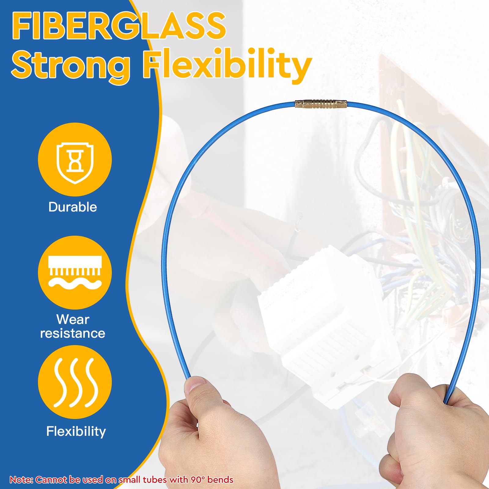 EFUTURETIME 10 x Guia Pasacables Profesional 33cm (Ø 4mm) Aguja Flexible de Fibra de Vidrio, Guia Cable Puller con Accesorios