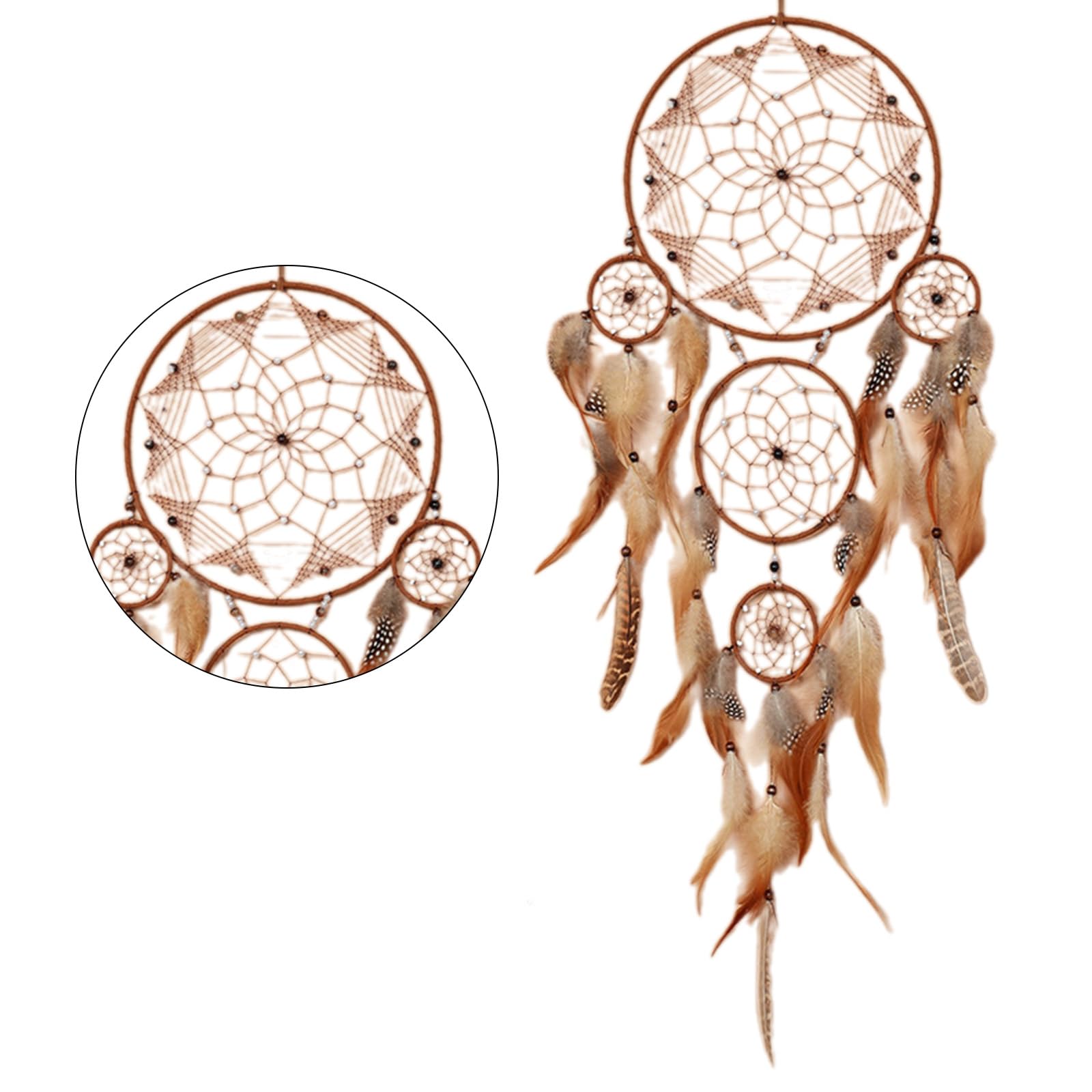 Atrapasueños de plumas artesanales ideal como regalo original para decoración de habitaciones