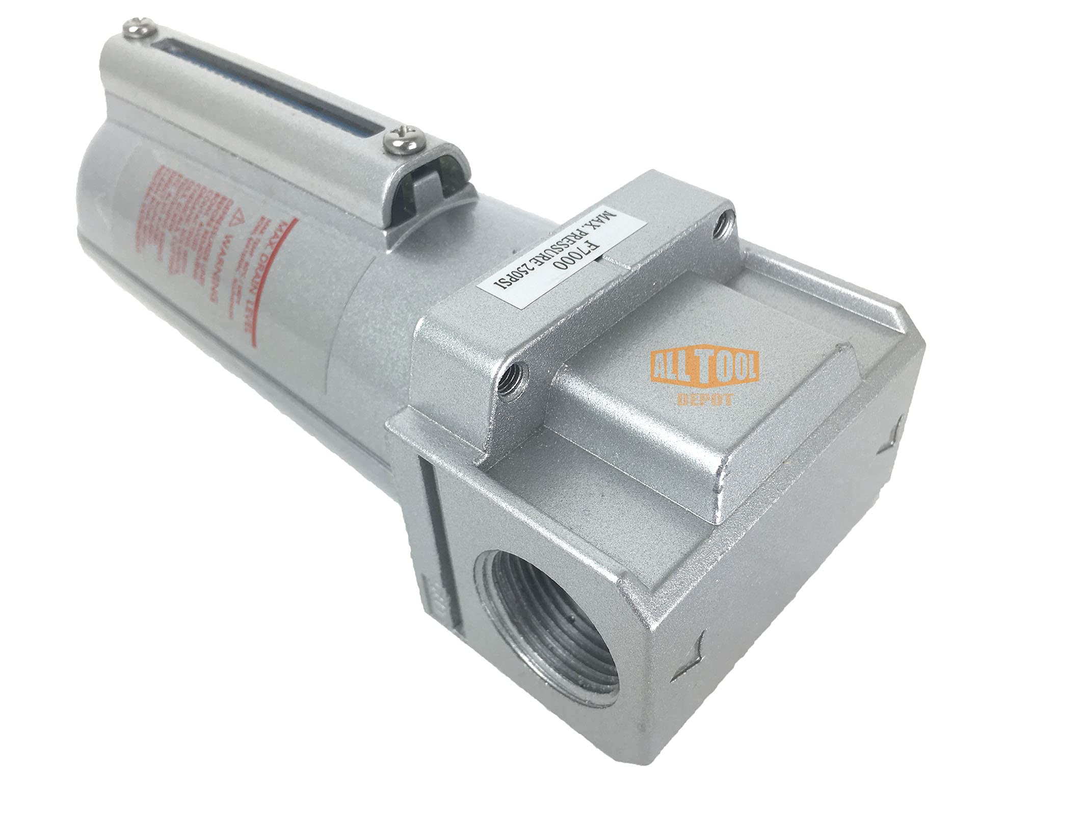 Filtro de partículas de grado industrial resistente NPT de 3/4 pulgada/trampa de agua para compresores de aire comprimido, 5u con cuenco de metal (drenaje manual)