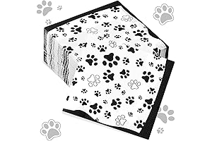 Chengu 100 Paw Print Napkins for Dog Birthday Animal Baby Shower Wedding Party
