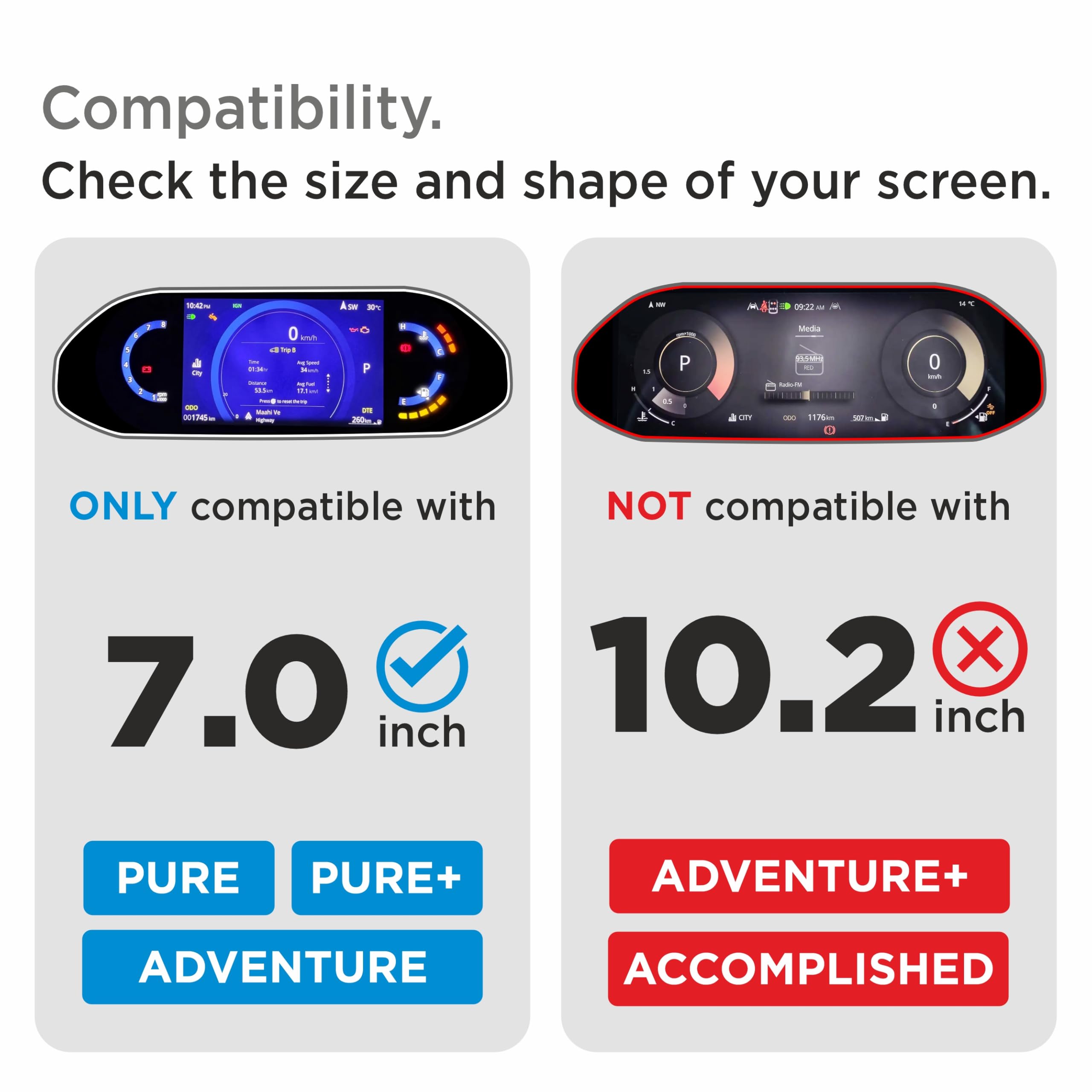 SPARTAN SHIELD {4 PACK} Screen Guard For TATA SIERRA 2025+ || ADVENTURE, PURE & PURE+ || 10.25 Inch Infotainment Touchscreen + 7 Inch Instrument Cluster + AC Panel + Sterring Cluster Protector || Anti Scratch | Water Resistant | HD Clarity || TataSierra Car Accessory 2026 [NOT TEMPERED GLASS] — Amazon image 3