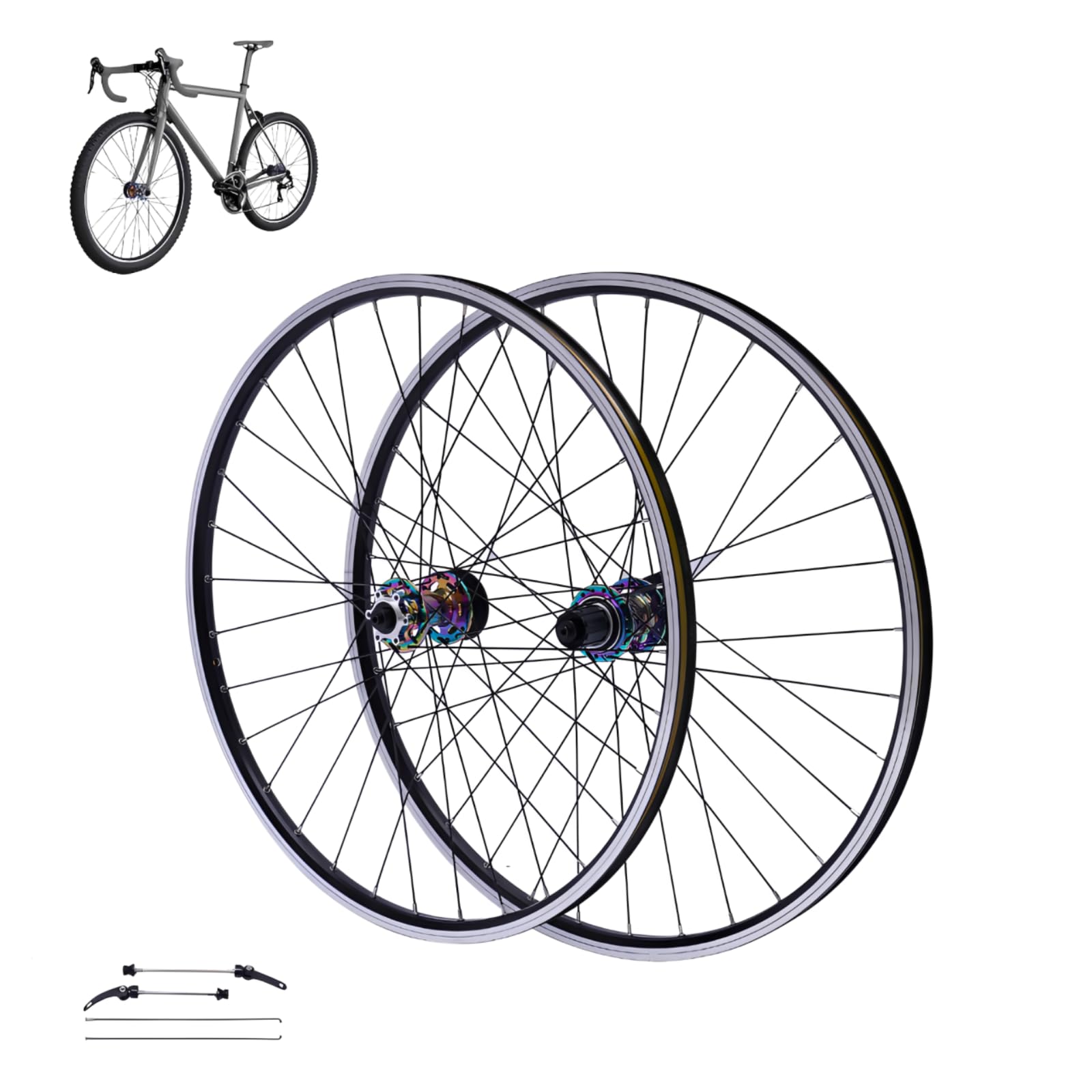 Set di ruote per mountain bike da 27,5 pollici, cerchi in alluminio leggeri, doppio disco a sei fori, ruote per bicicletta a 32 fori, portata 200 kg, compatibile con gruppi di pignoni da 7 a 12