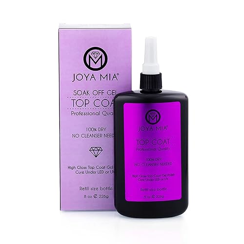 JOYA MIA Tamaño de recambio, capa superior de gel que no se limpia para uñas de gel o uñas acrílicas, acabado súper brillante y esmalte de uñas de