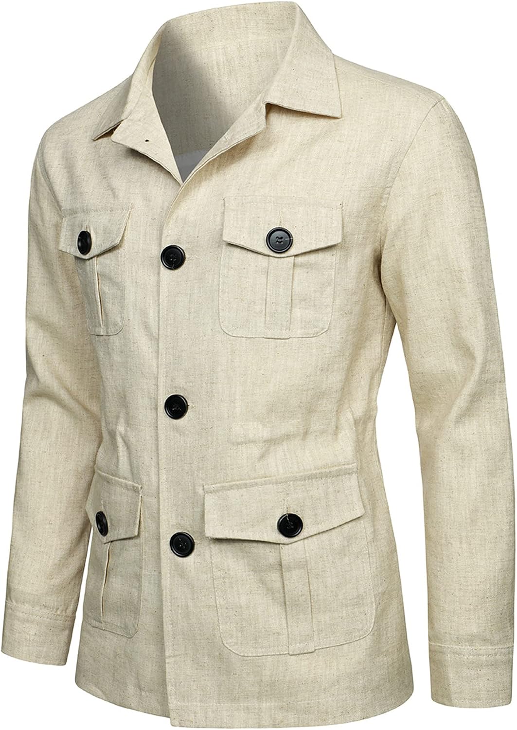 Men's jackets Lapel Workwear Jacket Men's Casual Linen Jacket