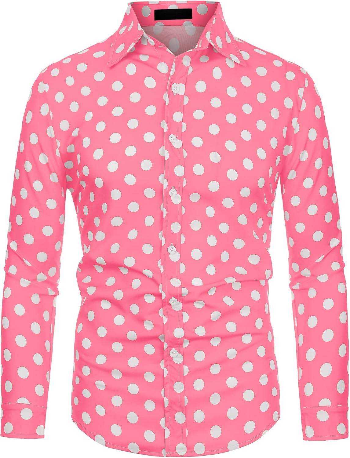 Chemise à Manches Longues Pour Homme, Chemise à Pois