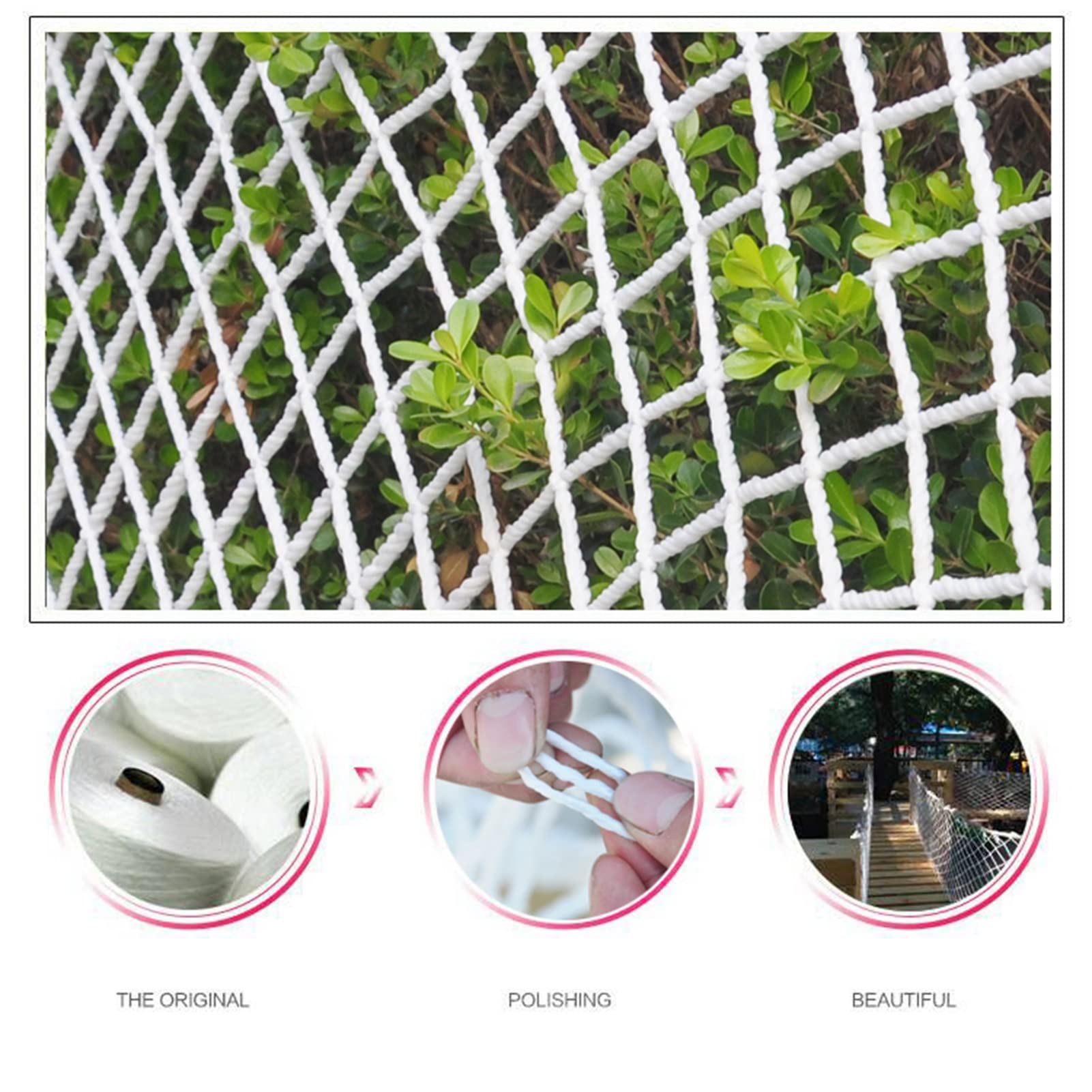 Filet de sécurité pour balcon - Maille 5 cm - 4 x 6 m / 13x20ft - Corde en nylon anti-chute - Filet anti-chute pour magasins de vêtements Playgrou Jardins - Protection polyvalente