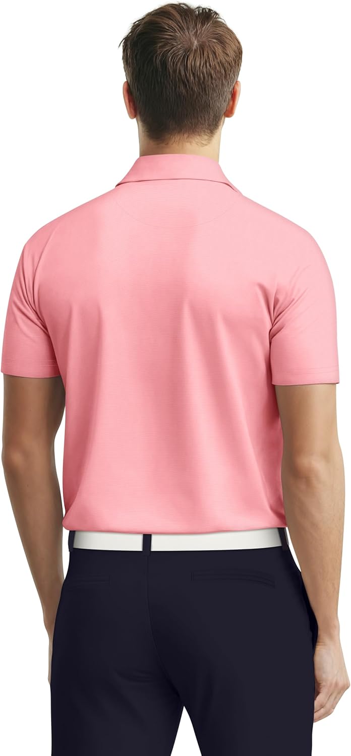 PGA Tour Mens Solid Cooling Texture Golf Polo Shirt - Image 2