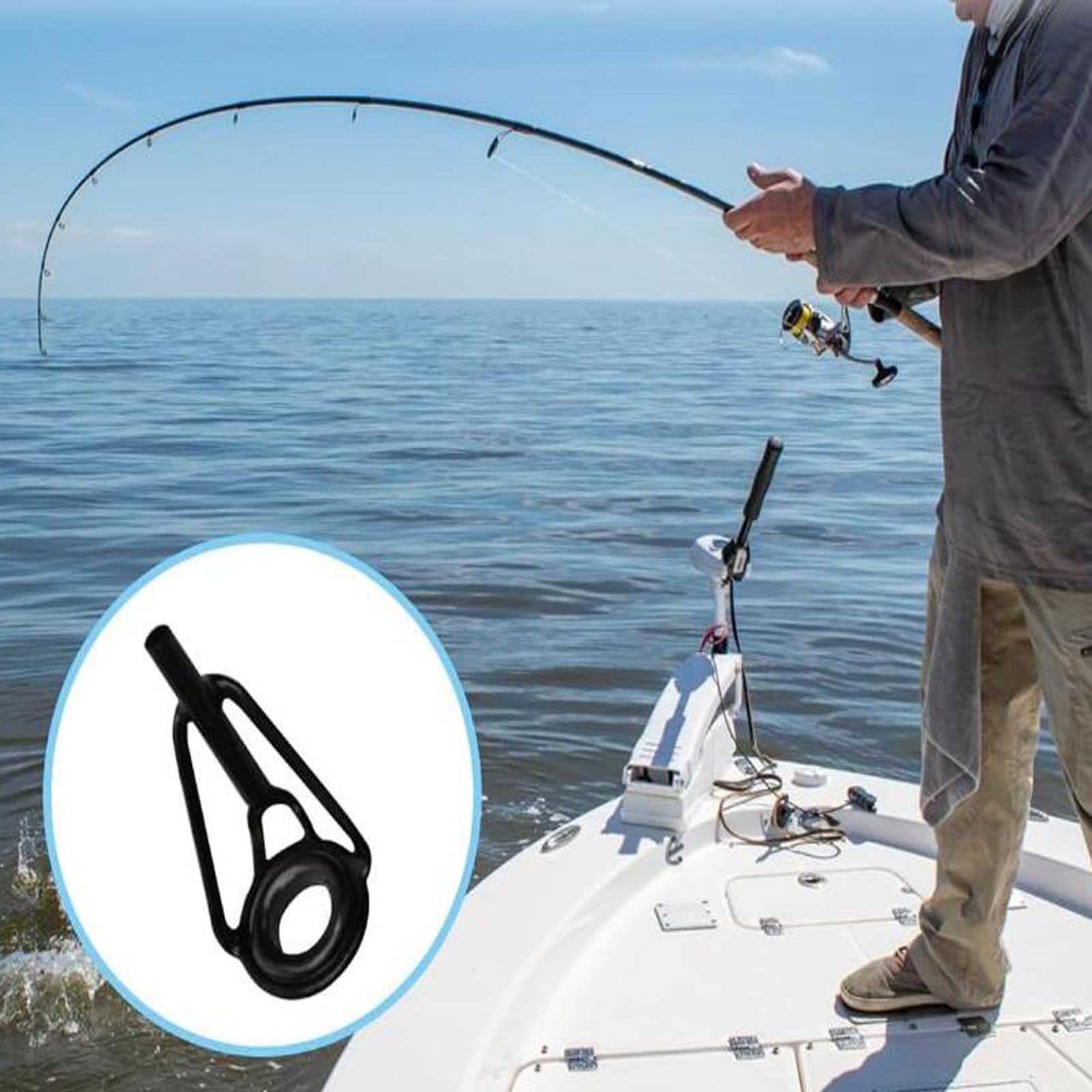Set 75 Guide Per Canna Da Pesca In Ceramica Acciaio Inox + 10 Punte - Anelli Con Doppio Piedino