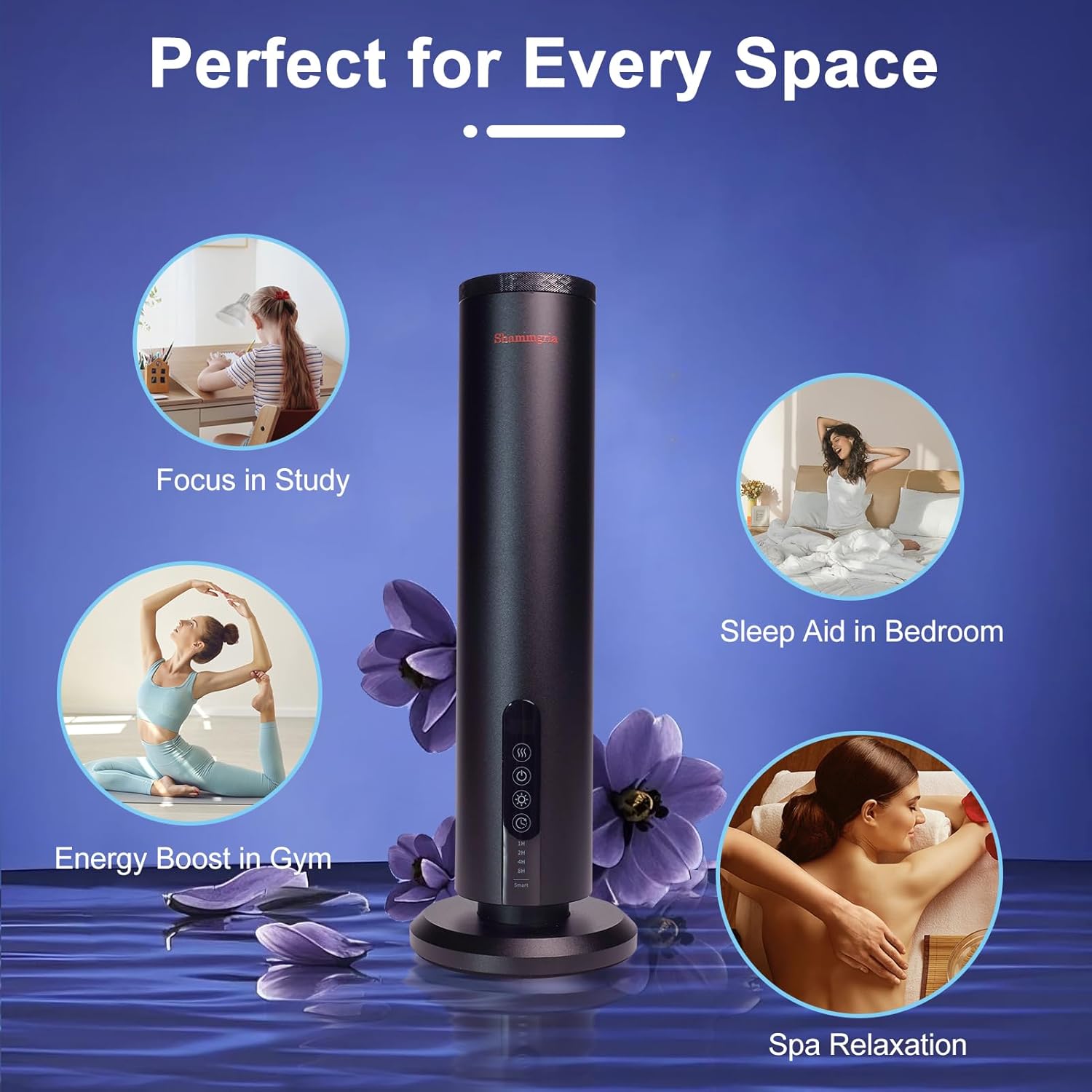 Air Diffuser Bluetooth Waterless Essential Oil Aromatherapy Diffuser with Timer, 1200 Sq Ft Coverage Fit for Home, Office, Bedroom & Spa