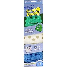 Scrub Daddy Sponge Set - Holiday Shapes - Non Scratch Scrubbers for Dishes and Home, Odor Resistant, Temperature Controlled, Soft in Warm Water, Firm in Cold, Deep Cleaning, 3 Count Pack of 1