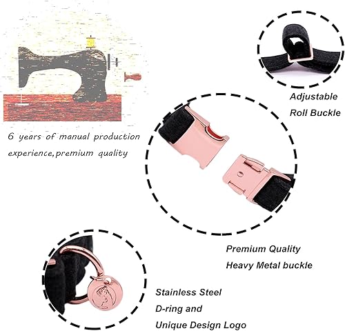 Miniatura 3 de DOGWONG Collar y correa de algodón para perro, collar para mascotas, suave, duradero, básico, para perros pequeños, medianos y grandes