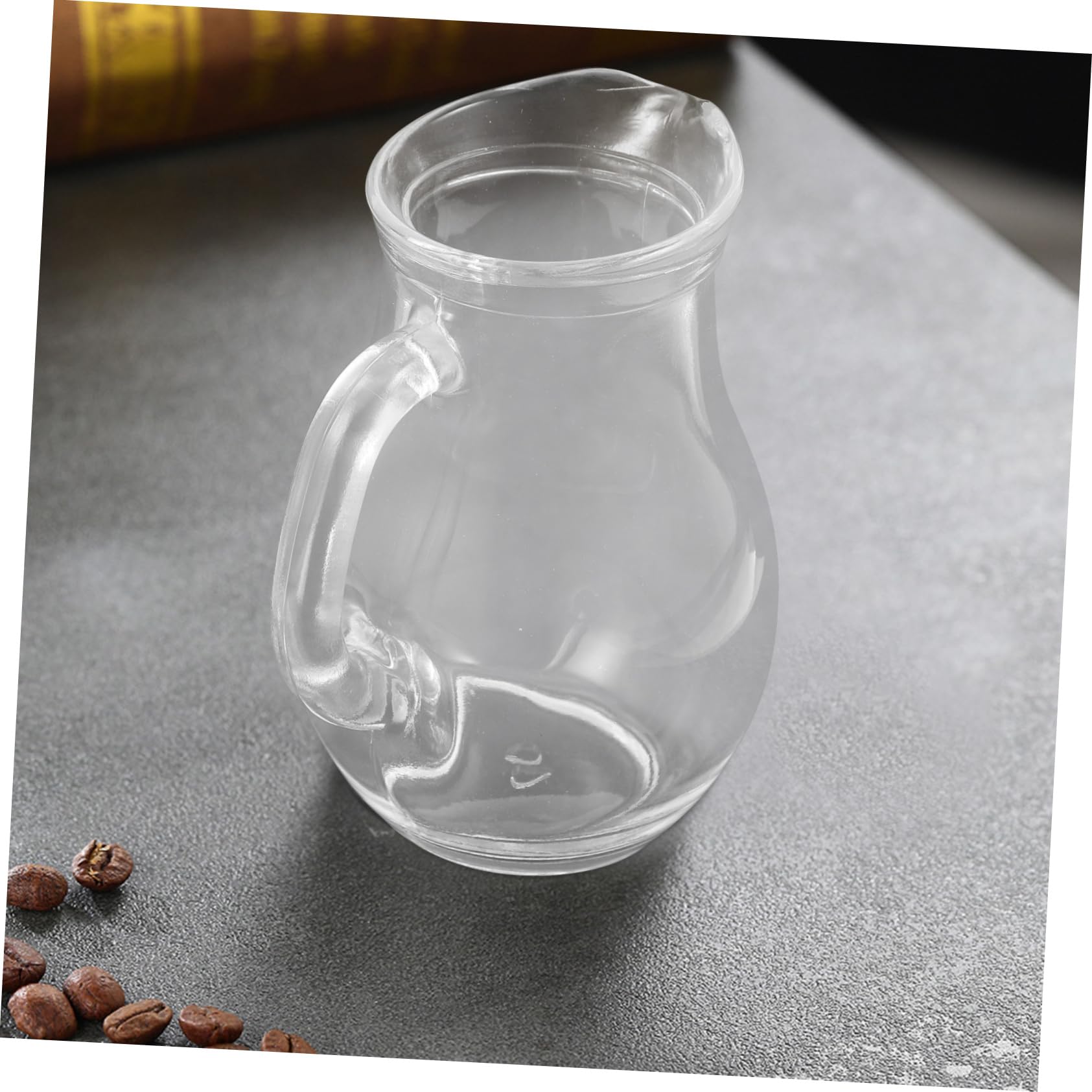 Cabilock 250ml Transparent Glass Hip Flask Single Serve Milk Pitcher Frother Milk Pitcher