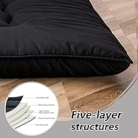 Vista 385 de Colchón futón japonés de piso gris constelación, de piso tatami, portátil, para acampar, para niños, sofá cama plegable enrollable con protector