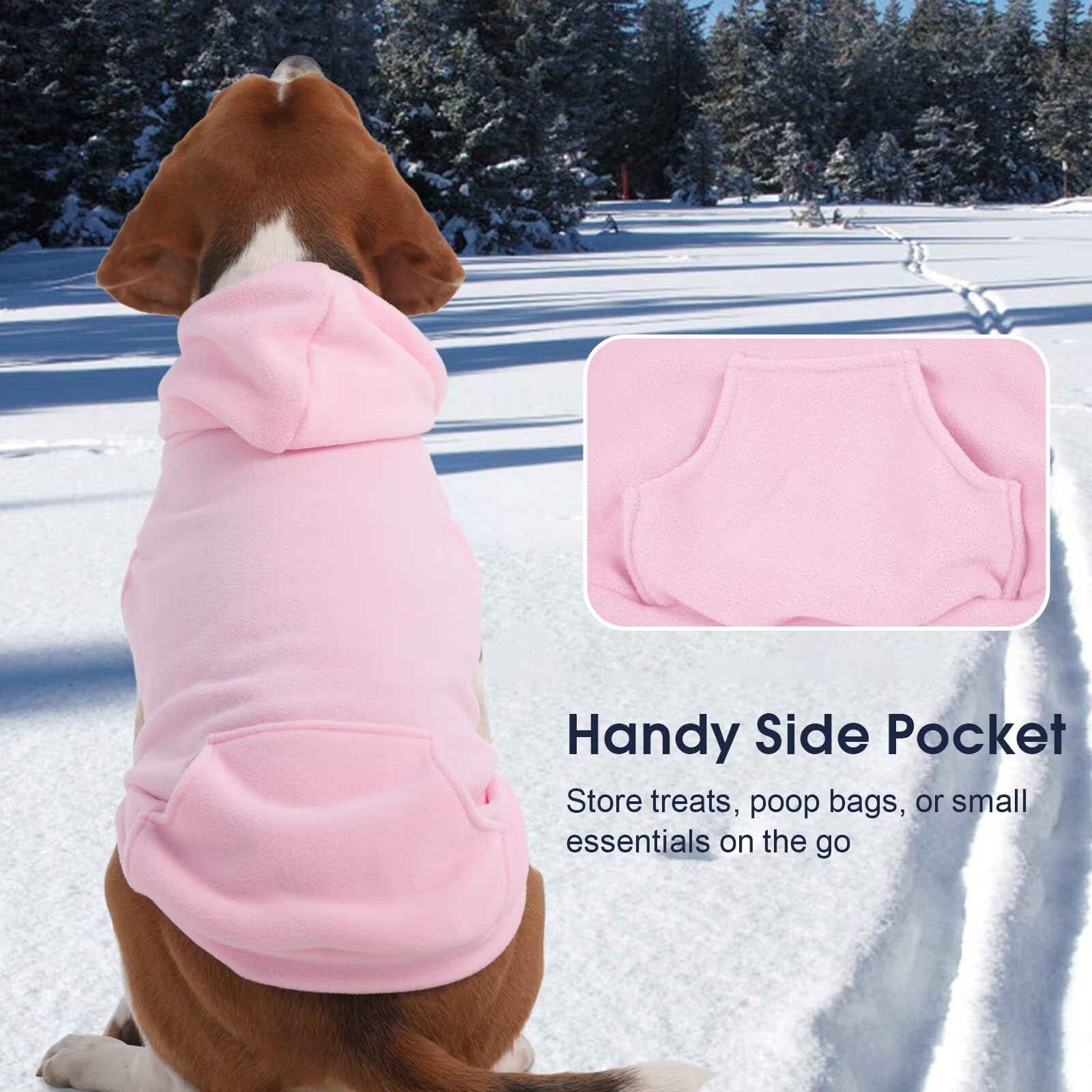 IECOii Hoody Hund,Hunde Hoodie groß Hunde Ärmellose Hoodie Hundesweatshirt Baumwoll Hundepullover Jumper für Labrador,Golden Retriever,Hund Kapuzenpullover für Frühling,Herbst Winter,Rosa,3XL