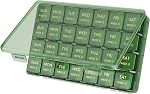 Lifewit Monthly Pill Organizer, 28 Day Personal Pill Dispenser, 4 Weeks/One Month Pill Box,Pillulier Cases,Large Compartments Medicine Organizer for Vitamins/Fish Oils/Supplements, 28 grids, Black