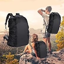 Waterproof Dust Proof Rain Cover for Backpack Bags, Rain Cover for Bags with Storage Pouch, Rain Cover for School College Office Bags Specially for Trekking & Camping Traveling Cycling (Black)