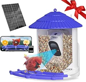 HIXX Smart Bird Feeder with AI Identify 10000+ Species, Auto Capture Bird Videos & Instant Alerts, Free 32G TF Card, for Lovers asin的图片