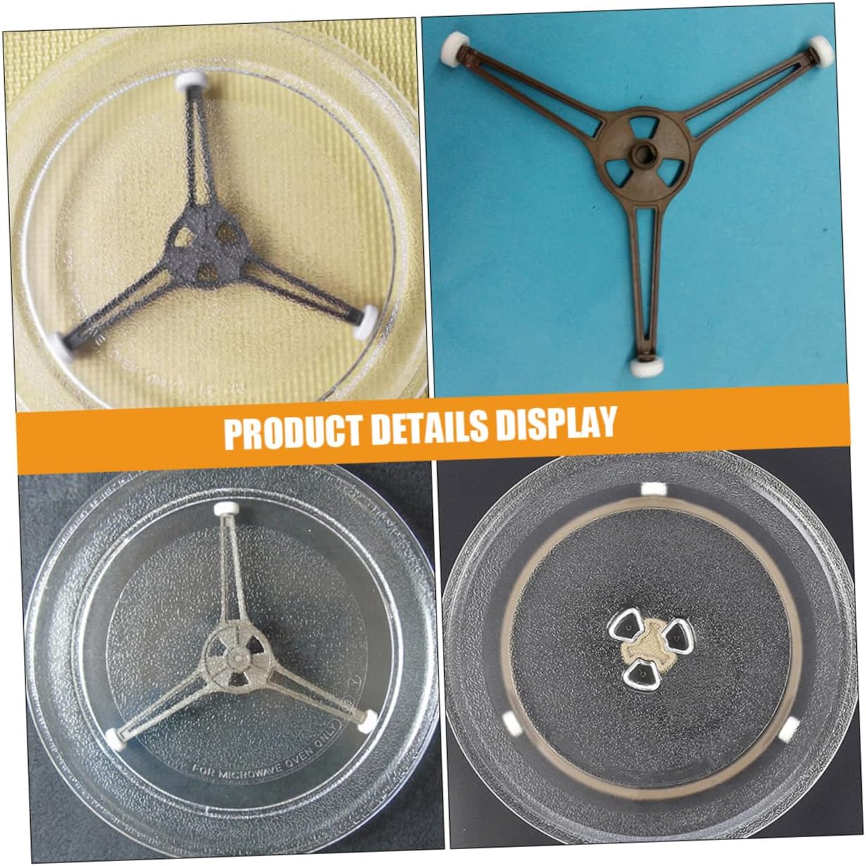 MAGICLULU 8pcs Microwave Accessory Turntable Ring Roller Ring Tray Support Replacement Easy Install