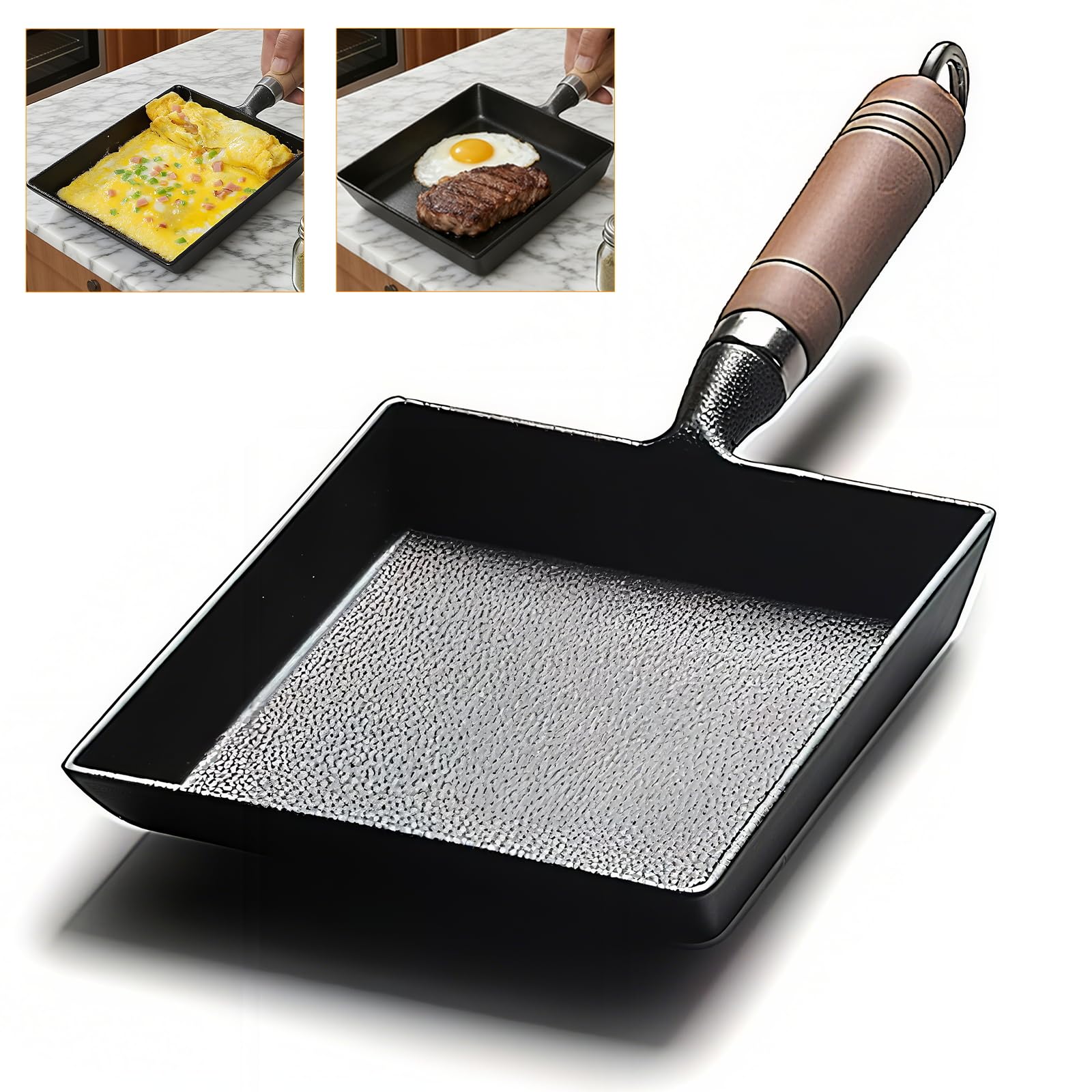 JUSTHERE Tamagoyaki Pan Japanese Omelette Pan Nonstick Multifunctional Square Japanese Egg Pan 6 1 x 7 3 inch