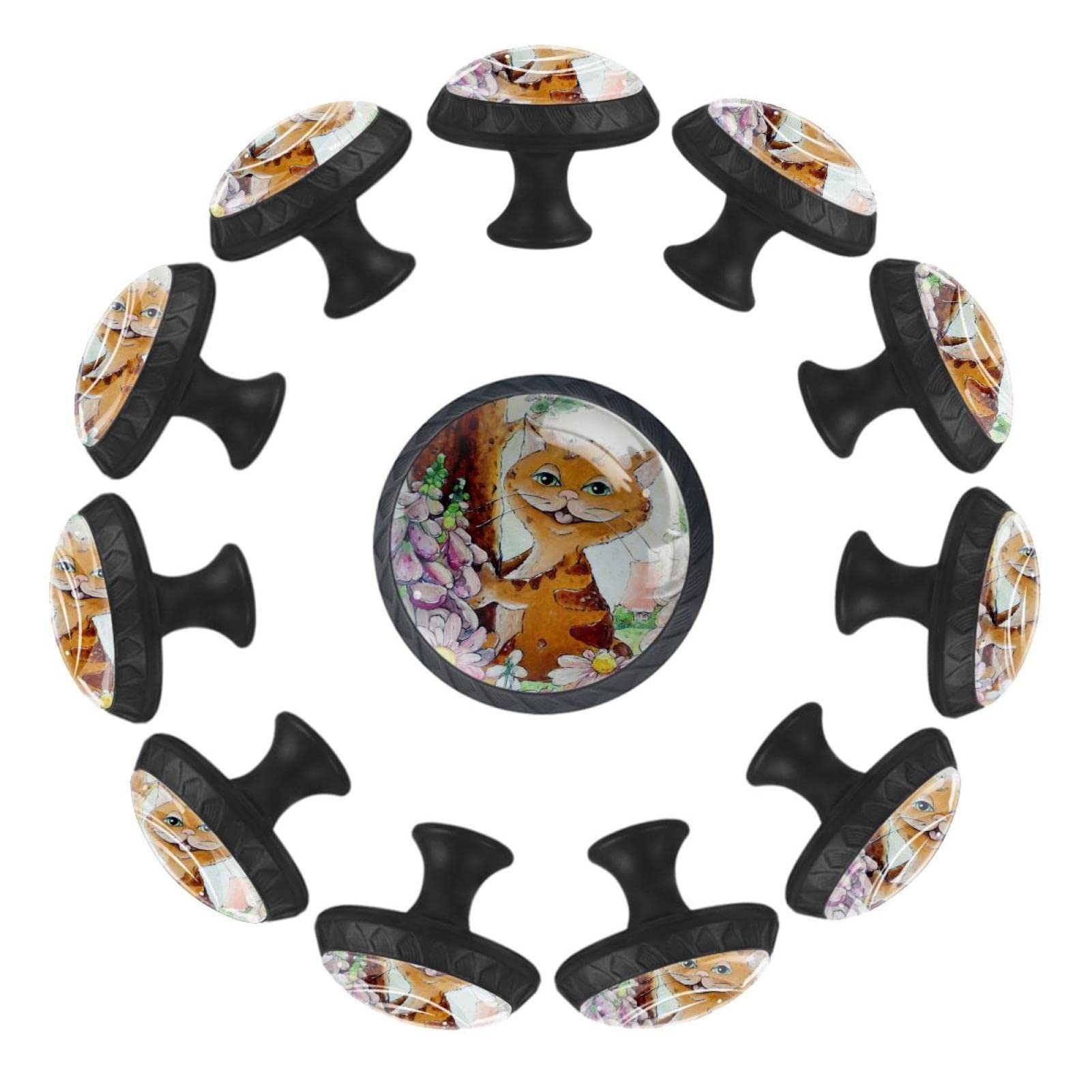 Boutons de cuisine rétro jardin de fleurs pour armoires