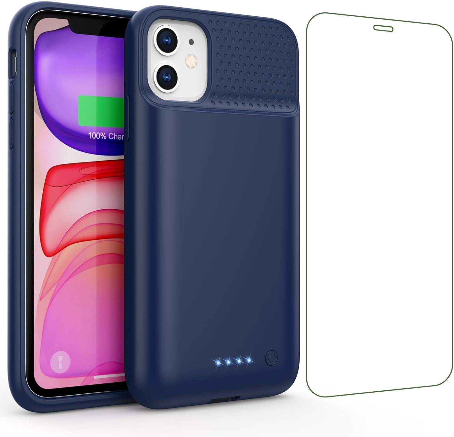 Battery Case for iPhone 11/XR, 7500mAh Ultra-Slim Portable Charging Case Rechargeable Protective Battery Pack for iPhone 11 and iPhone XR External Charger Case 6.1 Inch-Blue